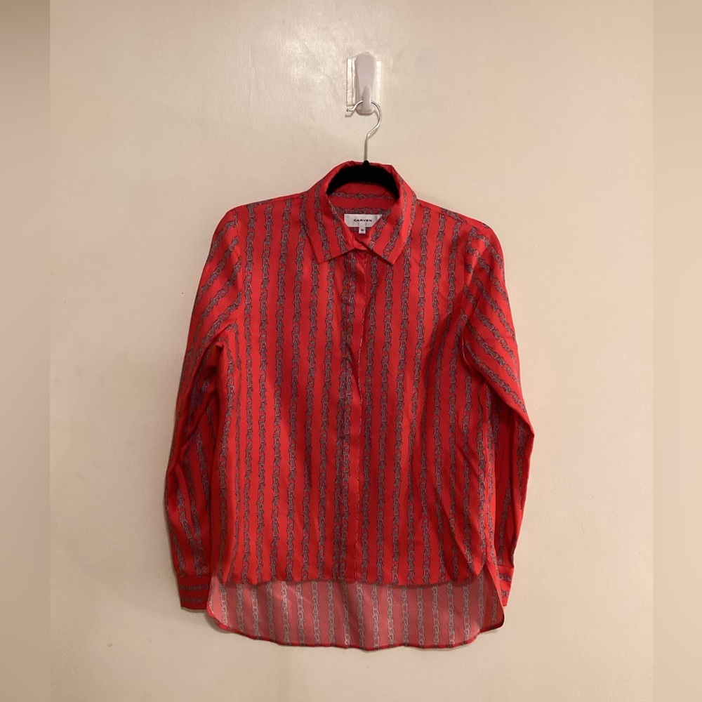 Carven Silk Printed Blouse